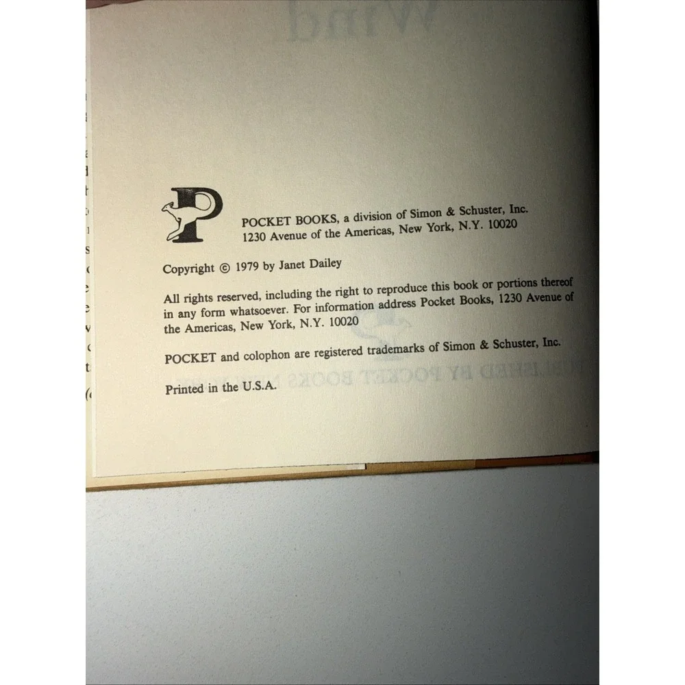 Vintage 1979 Janet Dailey‎ Touch the Wind Hardcover Book Club Romance Novel